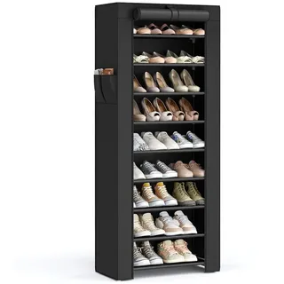 Songmics Stoffschrank, RXJ10H01 schwarz 58,0 x 28,0 x 160,0 cm, 1 St.