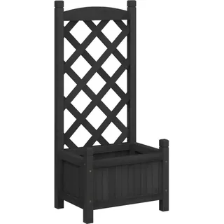 vidaXL Pflanzkübel mit Spalier 60 x 30 cm Schwarz