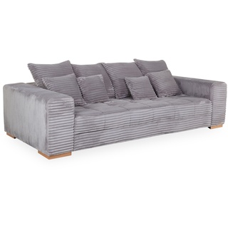 Megasofa GISELLE (BHT 254x79x117 cm) BHT 254x79x117 cm grau Bigsofa Couch Riesensofa - grau
