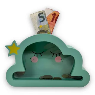 BUSDUGA 4084 Sparkasse schlafende Wolke 19x12x5cm Spardose Bilderrahmen