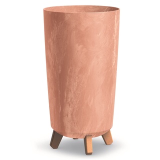 Blumentopf Blumenkübel mit Füßen Pflanzkübel Gracia Slim Rund Übertopf Beton Optik Pflanztopf (Höhe 44,5cm, Terrakotta Beton)
