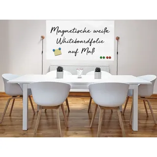 Ferromagnetische Whiteboardfolie | 10 Formate | selbstklebend & magnetisch | Eisenfolie | Magnetwand | Ferro Whiteboardfolie | Pinnwand | Farbe: Weiss (1A-Muster-Folie)