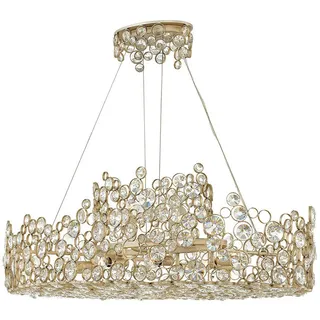 Elstead Lighting Kronleuchter Anya, Silber, Metall, Glas, 61x41x101.6 cm, RoHS, Lampen & Leuchten, Innenbeleuchtung, Hängelampen, Kronleuchter