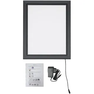 LED Plakatrahmen 40×50cm Beleuchtet - Hochwertiger Leuchtrahmen für Werbung und Brillante Displays - Posterhalter Mit LED Beleuchtung und Wandmontage