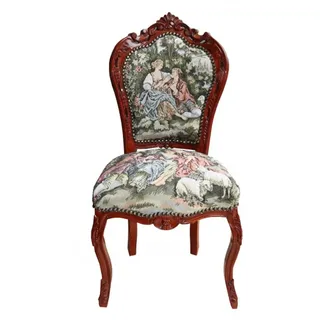 Casa Padrino Esszimmerstuhl Gobelin "Love Story" Baumwolle braun