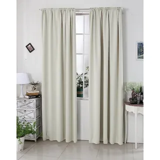Woltu Thermovorhang Kräuselband 135 x 245 cm Beige 1 St