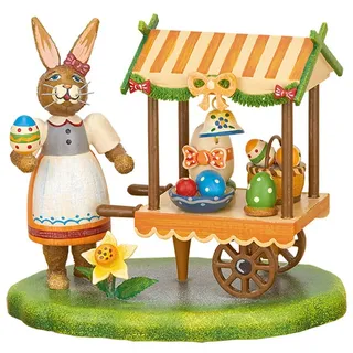 Hubrig Volkskunst GmbH Osterhase Ostereiermarkt Braun/Bunt Holz 10 cm