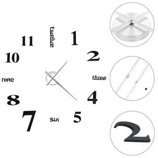 vidaXL 3D-Wanduhr 100,0 cm NA schwarz
