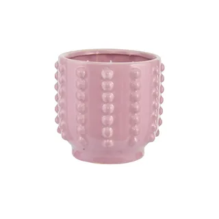 Übertopf   , rosa/pink , Keramik , Maße (cm): H: 13,5  Ø: 14.5