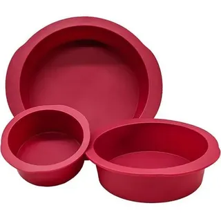 3er Set Silikon Backformen Rund 10+15+20cm - Antihaft Kuchenform