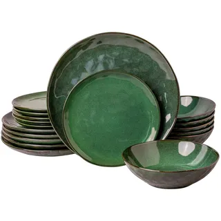 Grünes Uminami-essgeschirr-set Für 6 Personen, 18-teilig, Modern, Spülmaschinenfest, Teller-set