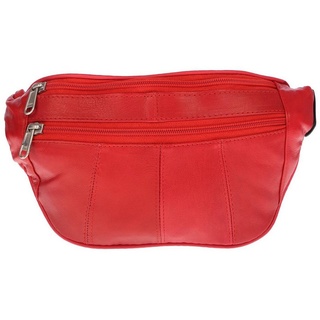 Christian Wippermann Bauchtasche XL große echt Leder Bauchtasche Tasche Hüfttasche, RFID Schutz rot