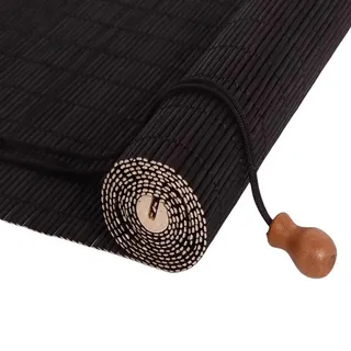 Bambusrollo Ohne Bohren Bambus Rollo Aussenbereich 40 50 60 70 80 90 100 110 120 140 160cm Bambus Jalousien Innen Sonnenschutz Wetterfest Bambus Raffrollo Für Fenster Und Türen(Black)