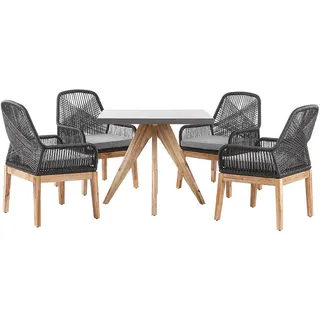 Beliani Olbia Set 7-tlg. Grau/Schwarz/Braun