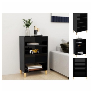 vidaXL Anrichte Sideboard Hochglanz-Schwarz 57x35x90 cm Spanplatte schwarz