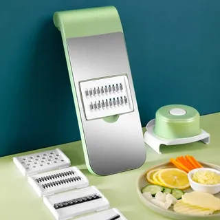 Multifunction Vegetable Cutter, Multifunktionaler Gemüseschneider, 5 in 1 Gemüseschneider, Streifenschneider für Obst & Gemüse, Mandoline Gemüse Obstschneider Reibe Zerkleinerer