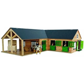 Kids Globe Pferdehof 1:24 mit 3 Boxen und Faltdach