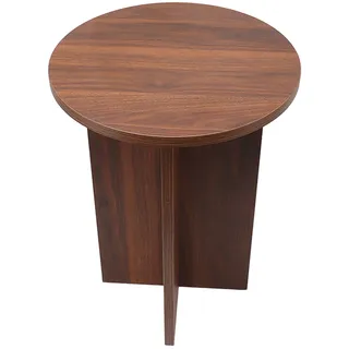 Kleiner Runder Massivholztisch, Couchtisch Oder Antiker Teetisch Aus Teefarbenem Holz Für Wohn-/schlafzimmer