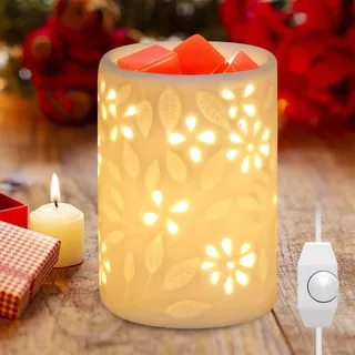 PORFOYO Keramik Duftlampe Elektrische Duftlampe Aromalampe für Duftwachs Duftwachs Brenner für Ätherische Öle Büro Yoga Schlafzimmer