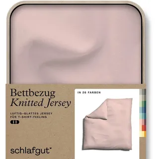 Schlafgut Bettbezug Premium Bettbezug Knitted Jersey (1 St), (1 St), Ton-in-Ton Reißverschluss, Bio-Baumwolle mit Elasthan, Uni, OEKO Tex rosa 200 cm x 200 cm