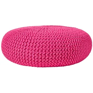 Homescapes Pouf Baumwolle 70 x 23 x 70 cm Pink
