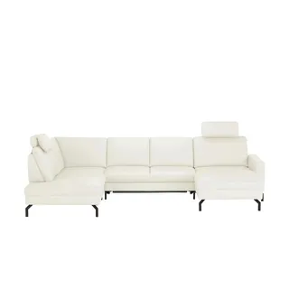 meinSofa Wohnlandschaft aus Leder Grace ¦ weiß ¦ Maße (cm): B: 332 H: 89 T: 220.0