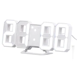 Lunartec große LED-Tisch- & Wanduhr, 7-Segment-Ziffern, dimmbar, Wecker, 21,5cm