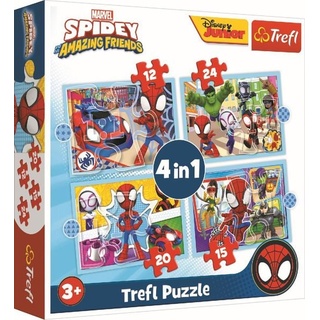 4 in 1 Puzzle 12,15, 20, 24 Teile Marvel Spidey