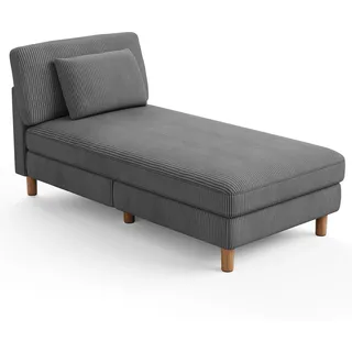Vesgantti Cord Chaise Lounge Sofa, gepolstertes schlafsessel mit Kissen, Schlafsofa perfekt für Wohnzimmer, Schlafzimmer, Büro, Kleiner Raum, werkzeuglose Montage, 158 * 83 * 84cm
