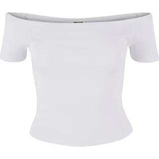 URBAN CLASSICS Ladies Organic Off Shoulder Rib Tee Weiß XL