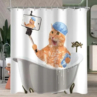 luxuskollektion Duschvorhang 240 x 200 cm Cat Selfies