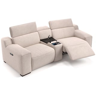 Stoff Kino Couch LORETO Relaxsofa - Rot