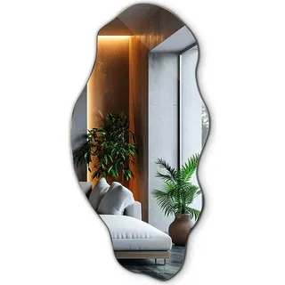 Dekoratives Wandspiegel - Industrial - Boho - Loft - Für Schlafzimmer Wohnzimmer - 50 cm x 100 cm