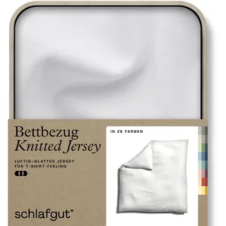 schlafgut Knitted Jersey Uni Weiß 240 x 220 cm + 1 x 240 x 220 cm