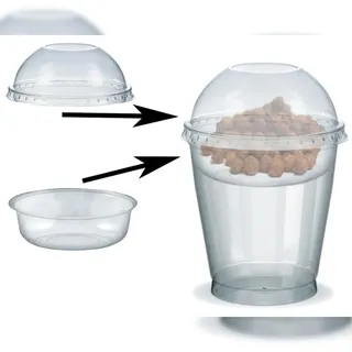 VEPATIM 100x Feinkostbecher für Salat Müsli Joghurt mit Einsatz + Deckel 300 ml