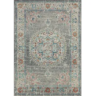 Novel Outdoorteppich Salsa Outdoor, Blau, Grau, Textil, orientalisch, rechteckig, 200x290 cm, ISO 9001, Bsci, Oeko-Tex® Standard 100, für Fußbodenheizung geeignet, in verschiedenen Größen erhältlich, pflegeleicht, leicht zusammenrollbar, Teppiche & Böden, Teppiche, Outdoorteppiche