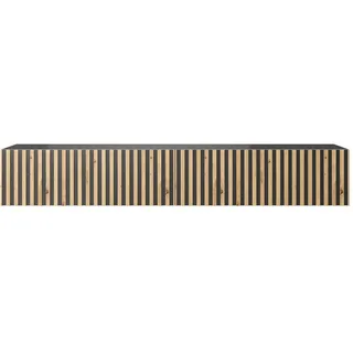 Selsey Telire TV-Lowboard 175 cm Schwarz/Wotan Eiche MDF
