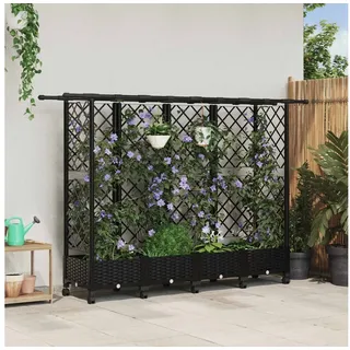 vidaXL Hochbeet mit Rankgitter und Dach 202,5 x 40 x 127 cm Schwarz