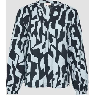 S.Oliver Bluse aus Viskosemix mit Raffung Navy 36