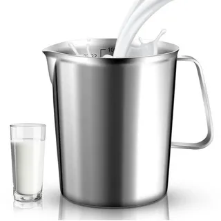 LuxusKollektion Messbecher Messbecher Edelstahl 1L mit Griff, Metall silberfarben