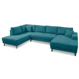 filippo Wohnlandschaft Castello Cord Blau, Grün Petrol