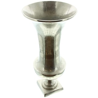 Dekoleidenschaft Vase Maison 49 cm hoch, aus Aluminium in Silber im Antik Look, große Bodenvase, Blumenvase, Dekovase