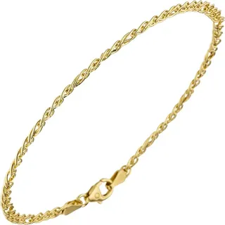 JOBO Zwillings-Panzerarmband 585 Gelbgold 19 cm Gold Armband Goldarmband