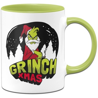 Tassenbrennerei Tasse mit Spruch - Grinch Xmas - Weihnachtstasse lustig - Kaffeetasse als Geschenk (Hellgrün)