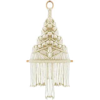 Wandteppich für Wohnzimmer, handgewebter Wandteppich in Form eines Weihnachtsbaums mit Makramee | Vintage-Ornament für Geburtstagsgeschenk, rustikale Dekoration für die Ehre