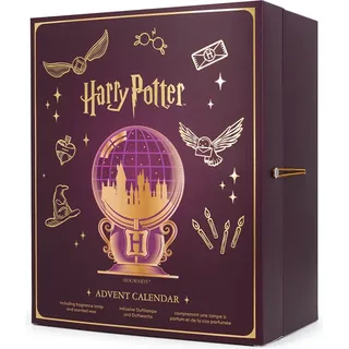 Adventskalender Harry PotterTM, Teelicht Duftlampe, 24x Duftwachs, Duroplast/Keramik, 14x22x27cm, burgunderrot - Schwarz