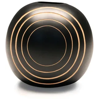 ARTRA Dekoschale Mango Holz Vase Motiv Saturn Designvase Geschenk Deko Objekt schwarz (1 St)