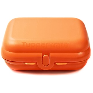 TUPPERWARE To Go Twin dunkel orange Brotdose Behälter Lunchbox Twin kl Größe 2