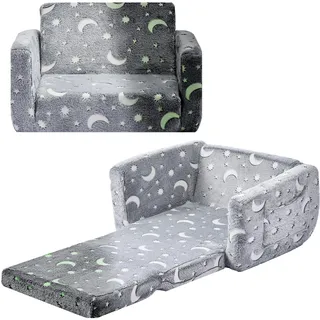 Vevor Kindersessel 28D-Schwamm Flanellstoff grau