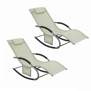 SoBuy Sonnenliege 150 x 63 x 83 cm Beige